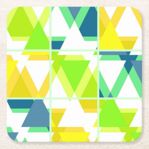 Posavasos Cuadrado De Papel Resumen verde amarillo