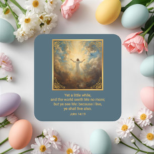 Posavasos Cuadrado De Papel Resurrección de Pascua Religioso