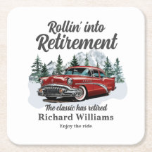 Retirement Travel Theme Classic Retro Car Rolling