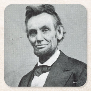 Posavasos Cuadrado De Papel Retrato de Abe Lincoln 1