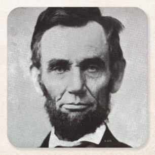 Posavasos Cuadrado De Papel Retrato de Abe Lincoln 2