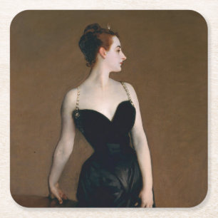 Posavasos Cuadrado De Papel Retrato de Madame X de John Singer Sargent Moody
