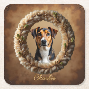 Posavasos Cuadrado De Papel Retrato de Mascota Personalizado – Simplemente Sub