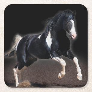 Posavasos Cuadrado De Papel Retrato VIII del caballo