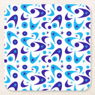 Posavasos Cuadrado De Papel Retro Boomerangs