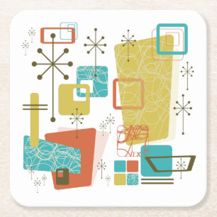 Posavasos Cuadrado De Papel Retro clásico