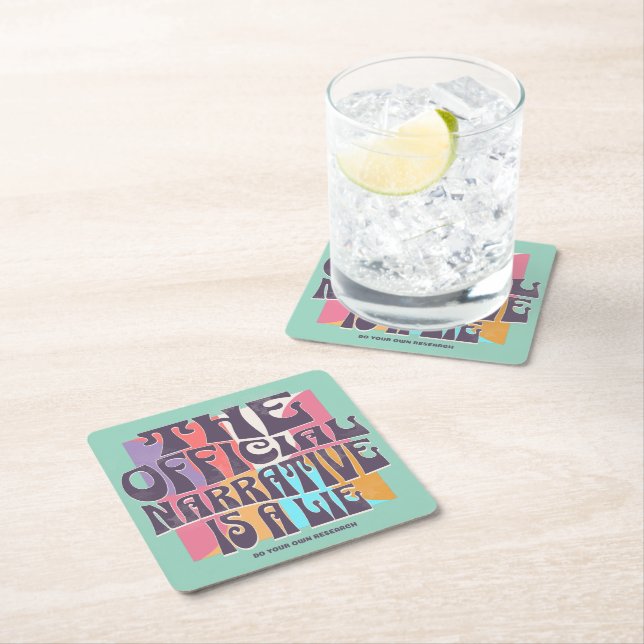 Posavasos Cuadrado De Papel Retro Conspiracy Theory (In situ)