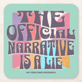 Posavasos Cuadrado De Papel Retro Conspiracy Theory