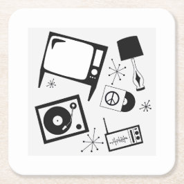 Posavasos Cuadrado De Papel Retro, diseños domésticos