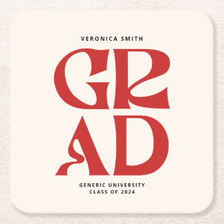 Posavasos Cuadrado De Papel Retro Grad
