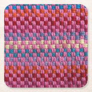 Posavasos Cuadrado De Papel Retro Potholder Checks Paper Coaster