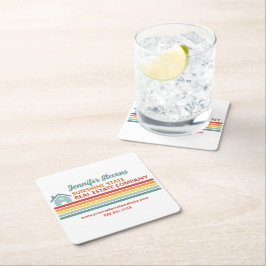 Posavasos Cuadrado De Papel Retro Real Estate Company Open House Marketing