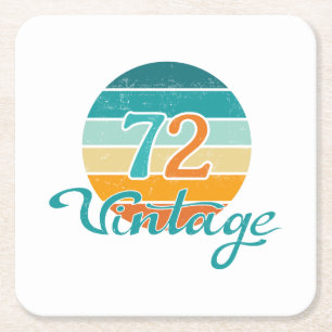 Posavasos Cuadrado De Papel Retro Sunset 72 Vintage Distressed