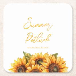 Posavasos Cuadrado De Papel Reunión de verano de Elegant Company