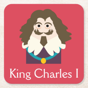 Posavasos Cuadrado De Papel Rey Carlos I de Inglaterra y Escocia