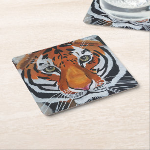 Posavasos Cuadrado De Papel Rey de la selva Pintura de Alfred Fox