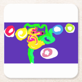 Posavasos Cuadrado De Papel Rey del arte del caballito de mar 