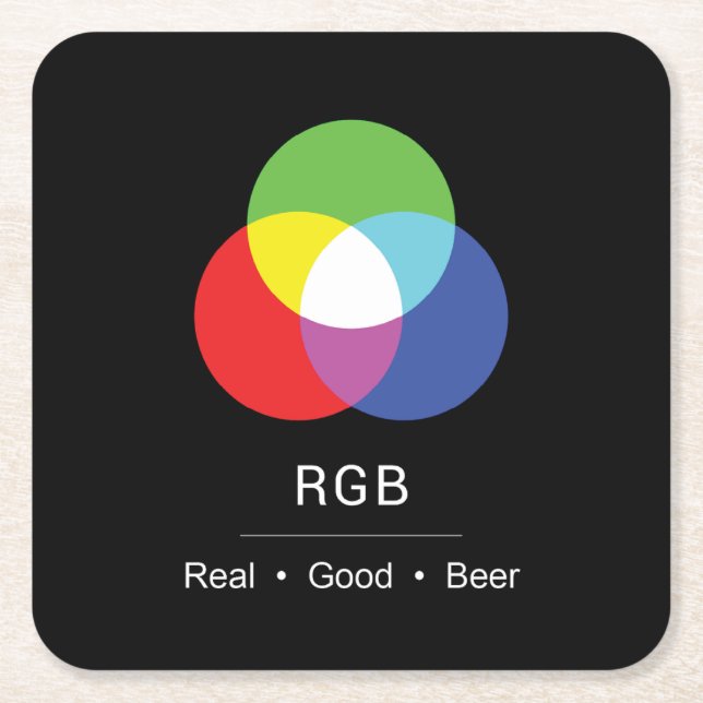 Posavasos Cuadrado De Papel RGB Really Good Beer Designer's Coaster (Anverso)