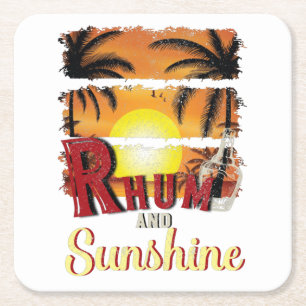 Posavasos Cuadrado De Papel Rhum y Sunshine