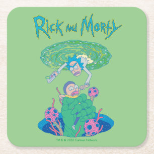 Posavasos Cuadrado De Papel RICK AND MORTY™ Rescate del portal