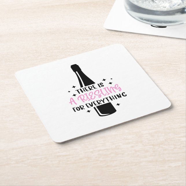 Posavasos Cuadrado De Papel Riesling For Everything Funny (En perspectiva)