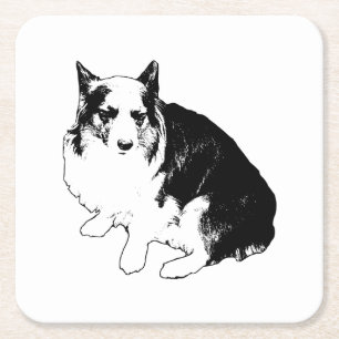 Posavasos Cuadrado De Papel Rim Corgi