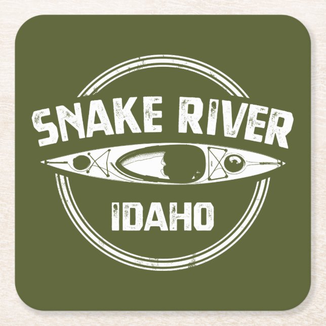 Posavasos Cuadrado De Papel Río Serpiente Idaho (Anverso)
