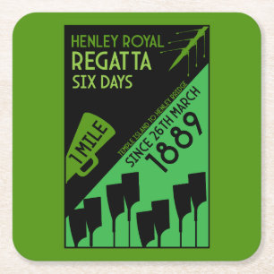Posavasos Cuadrado De Papel Ríos británicos Thames Regatta