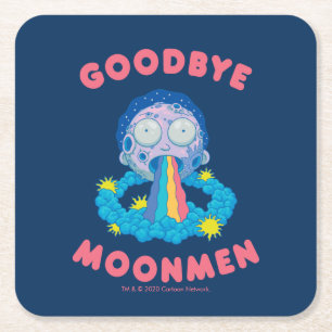 Posavasos Cuadrado De Papel RIQUEZA Y MORTY™ Adiós luna
