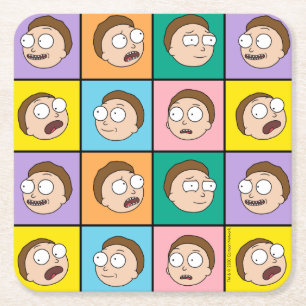 Posavasos Cuadrado De Papel RIQUEZA Y MORTY™  Los estados de ánimo de Morty