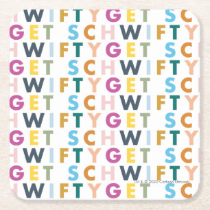 Posavasos Cuadrado De Papel RIQUEZA Y MORTY™  Obtener Schwifty