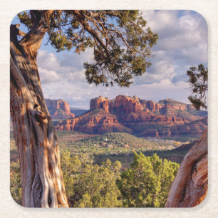 Posavasos Cuadrado De Papel Roca roja el Sedona Arizona