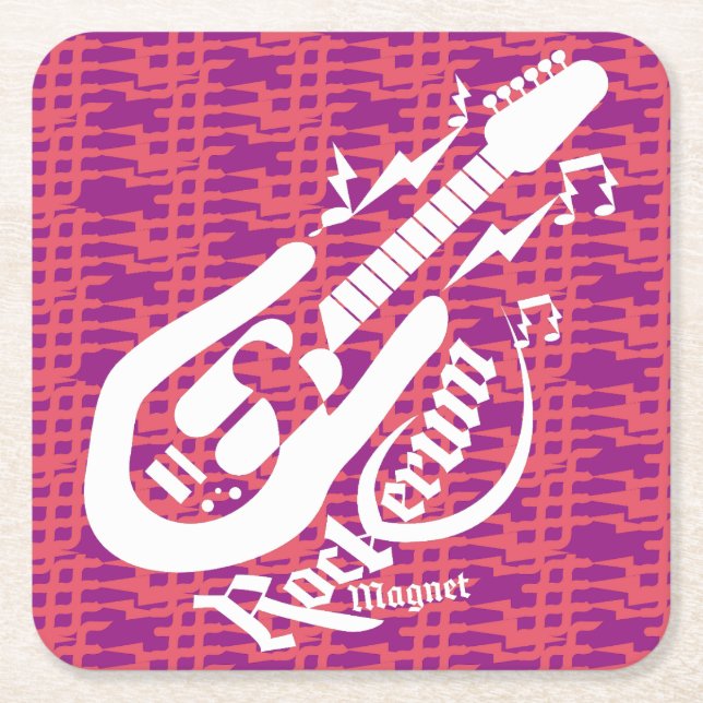 POSAVASOS CUADRADO DE PAPEL ROCKERUM MAGNET ROCK BY MASANSER PIXELAT (Anverso)