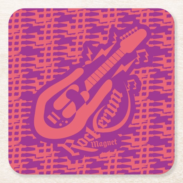 POSAVASOS CUADRADO DE PAPEL ROCKERUM MAGNET ROCK BY MASANSER PIXELAT (Anverso)