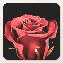 Posavasos Cuadrado De Papel Rojo