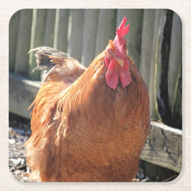 Posavasos Cuadrado De Papel Rojo (Anverso)