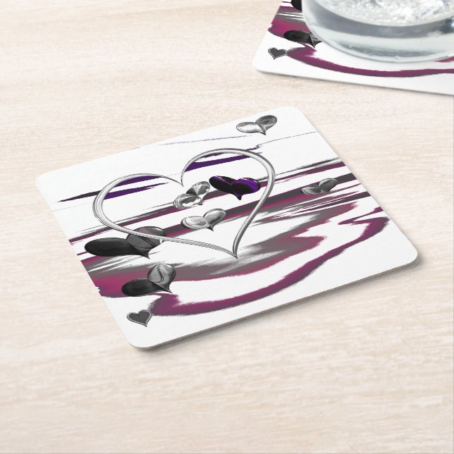 Posavasos Cuadrado De Papel Romance futurista (En perspectiva)