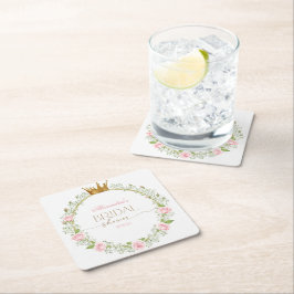 Posavasos Cuadrado De Papel Romance Sonrojado: Rosas Rosadas y Respiración de 