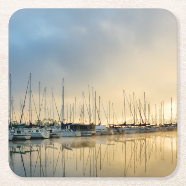 Posavasos Cuadrado De Papel Rompiendo a través de II (Anverso)