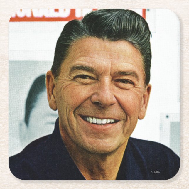 Posavasos Cuadrado De Papel Ronald Reagan (Anverso)