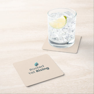 Posavasos Cuadrado De Papel Rooted Yet Rising Minimal Motivational Coaster