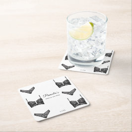 Posavasos Cuadrado De Papel Ropa interior Llavero de Despedida de Soltera Patr