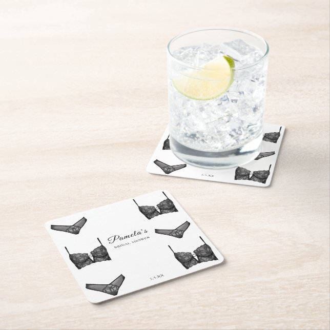 Posavasos Cuadrado De Papel Ropa interior Llavero de Despedida de Soltera Patr (In situ)