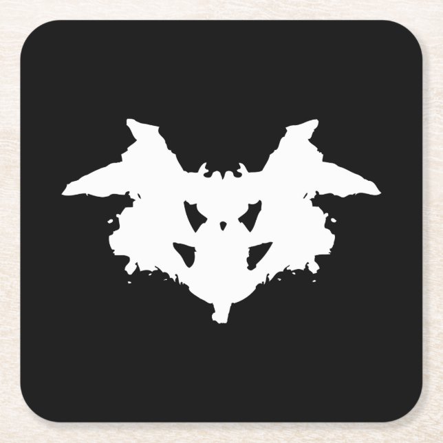 Posavasos Cuadrado De Papel Rorschach Inkblot (Anverso)