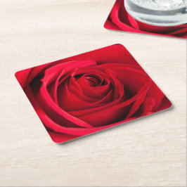 Posavasos Cuadrado De Papel Rosa rojo