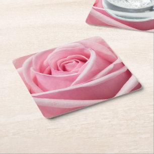 Posavasos Cuadrado De Papel Rosa rosa suave