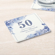 Rosas Azules Elegantes Cumpleaños 50 Mujer