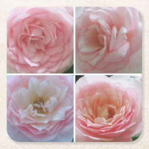 Posavasos Cuadrado De Papel Rosas bonitas
