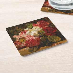 Posavasos Cuadrado De Papel Rosas de Georges Jeannin III