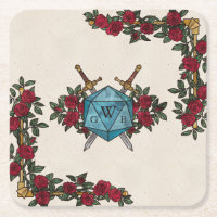 Rosas Monograma D20 Bodas RPG 